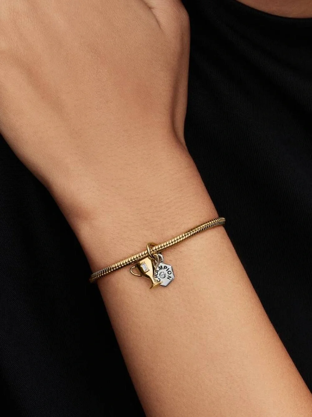 Pandora Engravable Trophy Double Dangle Charm